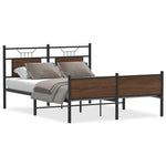 Bed Frame without Mattress Brown Oak 137x190 cm Engineered Wood 4107033