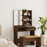 Dressing Table with Mirror Brown Oak 74.5x40x141 cm 820492