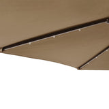 Garden Parasol with LEDs and Steel Pole Taupe 225x225x212cm 4005069