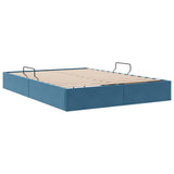 Storage Bed with Mattress Dark Blue 140 x 200 cm Velvet 3370104