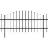 Garden Fence with Spear Top Steel 537x100 cm Black 277714