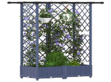 Raised Bed with Trellis and Roof Grey 124 x 40 x 123 cm PP 42032569