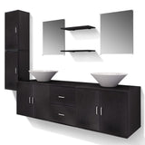 Nine Piece Bathroom Furniture and Basin Set Black 272229