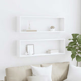 Wall Cube Shelf 2 pcs White 100x15x30 cm Engineered Wood 807079