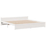 Bookcase Bed without Mattress White 200x200cm Solid Wood Pine 3322446