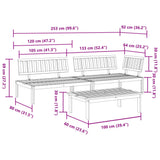 3 Piece Garden Pallet Sofa Set Solid Wood Acacia 3209301