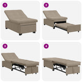 Sofa Bed Taupe 194 x 67 x 82 cm Microfiber 42008607
