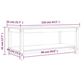 ZNTS Coffee Table White 110x55x45 cm Solid Wood Pine 822273