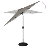 Garden Parasol with LED Lights and Base 270 x 270 cm Polyester 42036265