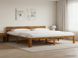 Double Bed Frame with Headboard ROSTOCK Natural 180 x 200 cm 3405468