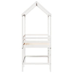 ZNTS Loft Bed with Ladder and Roof without Mattress White 80x200 cm 3282153