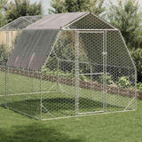 Chicken Run with Roof 2.5x4x2.25 m Galvanised Steel 3328526