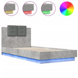 Bed Frame Concrete grey Engineered wood and plywood Single 3210027