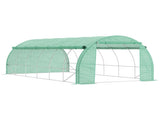 Polytunnel Greenhouse Walk-in Grow House Tent with Roll-up Sidewalls, Zipped Door and 12 Windows, T3398P318841