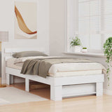 Bed Frame with Headboard White 75 x 190 cm Solid Pine Wood 872510