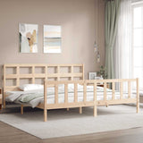 Bed Frame without Mattress 200x200 cm Solid Wood Pine 3193031