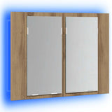 LED Mirror Cabinet Artisan Oak 60x12x45 cm Engineered Wood 856283