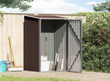 Garden Shed Brown Galvanised Steel Medium Garden Shed 46292