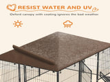 Outdoor Dog Kennel Puppy Play Pen with Canopy Garden Playpen Fence Crate Enclosure Cage Rotating T3398P376414