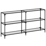 Console Table with Transparent Glass Top 158.5x30x81 cm Steel 846032