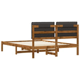 Bed Frame with Upholstered Headboard Natural and Dark Grey 903905