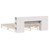 Bookcase Bed without Mattress White 180x200 cm Super King Solid Wood 3323885