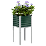 ZNTS Garden Planter Green 45x45x88 cm Steel 4008963