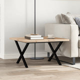 Coffee Table X-Frame 60x60x40.5 cm Solid Wood Pine and Steel 3282748