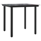 5 Piece Garden Dining Set with Cushions Grey Poly Rattan 3213305