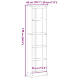 Bookcase Corona 46x20x170 cm Solid Wood Pine 4002779