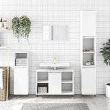 3 Piece Bathroom Furniture Set White Engineered Wood 3190291