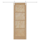 Sliding Door Natural and White 73.5 x 211 cm Solid Pine Wood 3445423