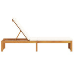 Sun Lounger Reclining Brown 200 x 55 x 94cm Solid Acacia wood 4108115