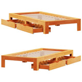 Bed Frame without Mattress Wax Brown 100x200 cm Solid Wood Pine 3309007