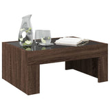 Coffee Table with Infinity LED Brown Oak 70x50x30 cm 847615