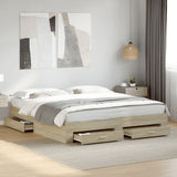 Bed Frame Sonoma oak Engineered wood Super King Size Bed Frame 3280365