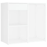 LED Dressing Table with 2 Cabinets White Engineered Wood 3082026