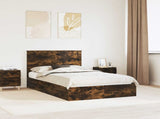 Storage Bed with Drawer Smoked Oak 120 x 190 cm Engineered Wood 3411233
