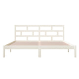 3101199 Bed Frame without Mattress White Solid Wood 140x190 cm