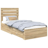 Bed Frame with Drawer with Headboard Manual Engineered Wood 3411677