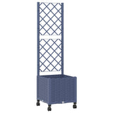 Garden Planter with Trellis&Wheels Blue Grey 40 x 40 x 146 cm 3422921