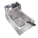 ZNTS EH81 2500W 220-240V 6.3QT/6L Stainless Steel Single Cylinder Electric Fryer UK Plug 56252372