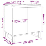 Bathroom Cabinet Concrete Grey 58x33x60 cm Engineered Wood 857219