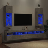 TV Cabinets with LED Lights 2 pcs Concrete Grey 30.5x30x90 cm 837008