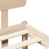 Bed Frame with Headboard Natural 80 x 200 cm Solid Pine Wood 872125