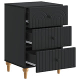 Bedside Cabinet Black 43x 41 x 66.5 cm Engineered Wood 894096