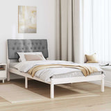 Bed Frame with Upholstered Headboard White 100 x 200 cm 878843