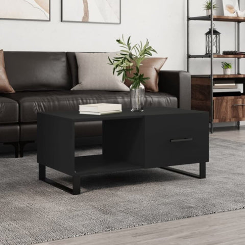 ZNTS Coffee Table Black 90x50x40 cm Engineered Wood 829237