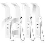 Shower Panel Unit Aluminium 20x44x130 cm White 142995