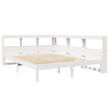 Bookcase Bed without Mattress White 150x200 cm Solid Wood Pine 3324315